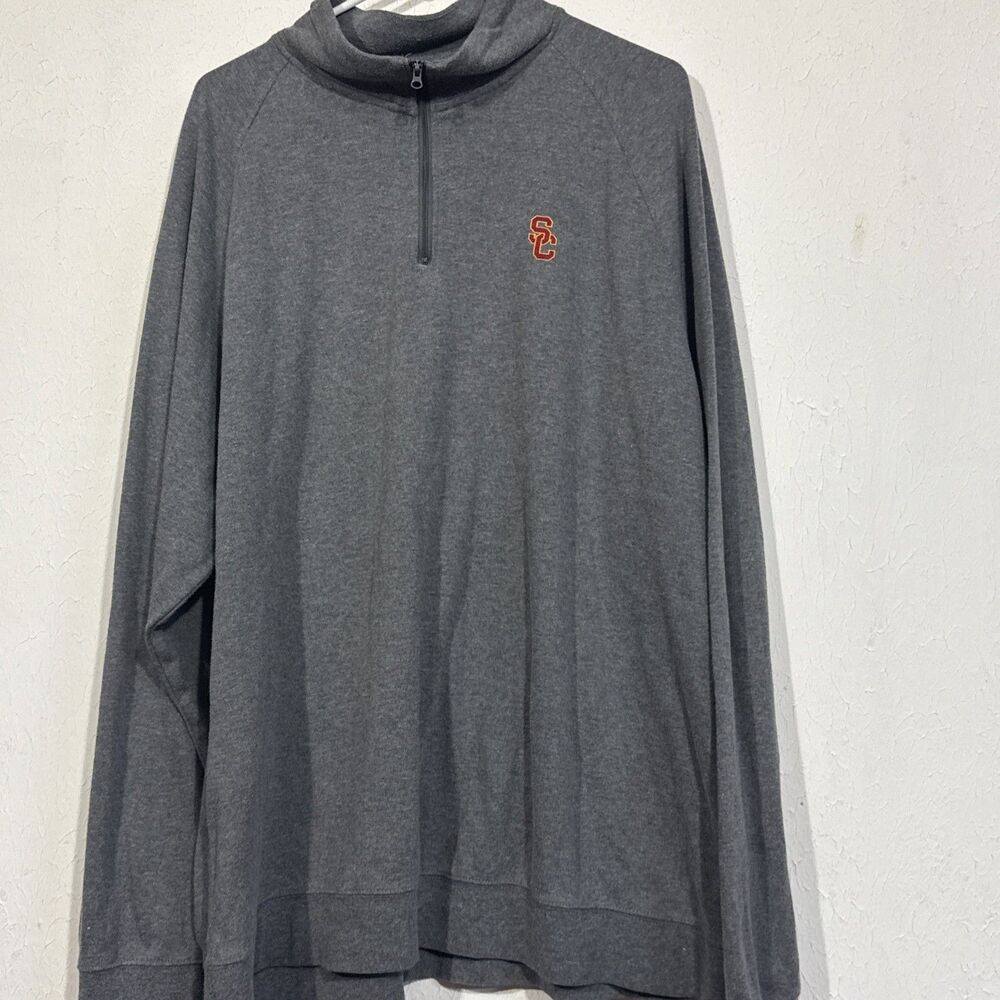 Men’s XXL USC Trojan Basics SC Interlock Half Zip Pullover Gray